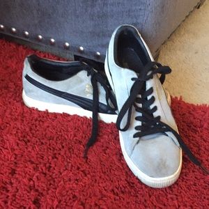 Grey and black Clyde pumas